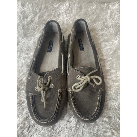 Sperry Gray Suede Loafer Boat Shoes Sz 8 - Picture 1 of 7